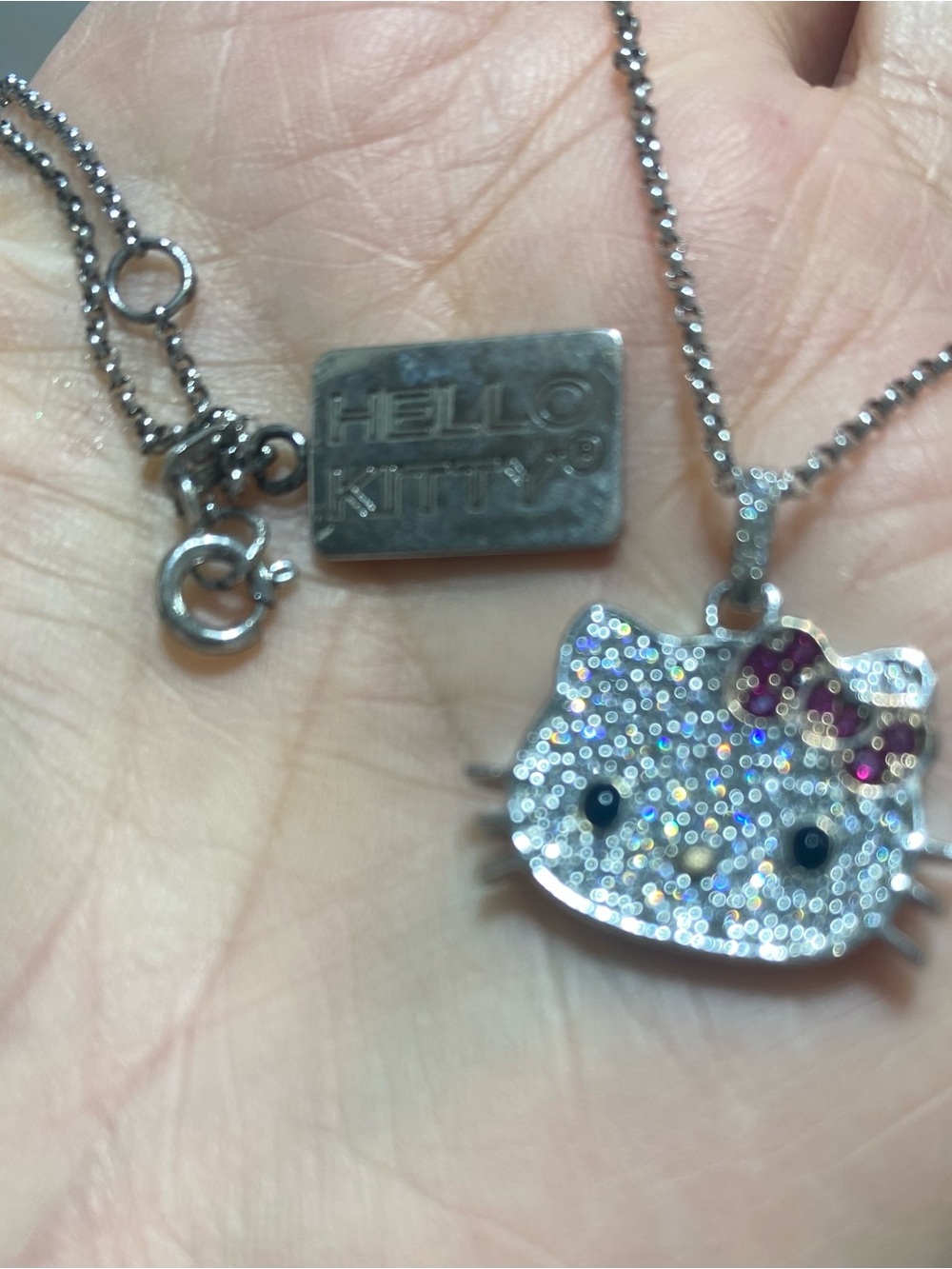 Sanrio diamonique hello kitty pendant necklace 925